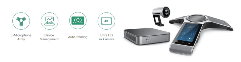 Yealink ZVC300 Zoom Room Kits Bộ thiết bị hội nghị Yealink ZVC300 Zoom Room Kits bao gồm: Camera USB 4K UVC30-Room, điện thoại hội nghị Yealink CP960, Mcore Mini-PC. Tích hợp phần mềm Zoom Rooms được cài đặt sẵn Chất lượng hình ảnh, video 4K Phạm vi thu nhận giọng nói 360 độ với bán kính lên đến 20 foot (6 mét) Máy ảnh siêu HD thế hệ mới UVC30 của Yealink với ống kính có góc nhìn 120° Công nghệ một cáp Yealink giúp đơn giản hóa việc triển khai